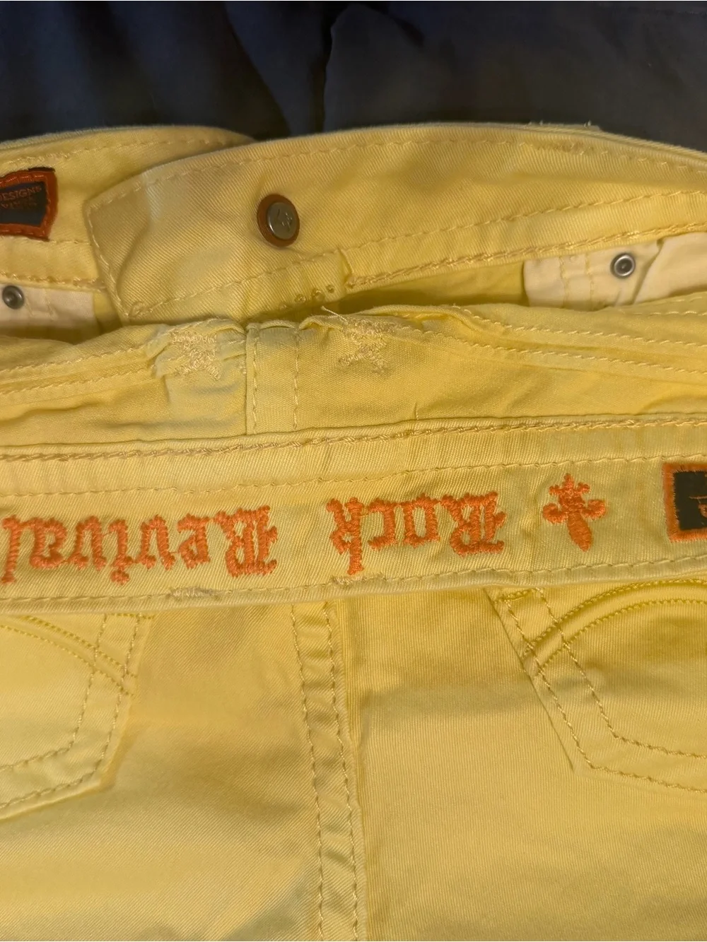 Rock Revival Yellow Denim Cutoff Shorts